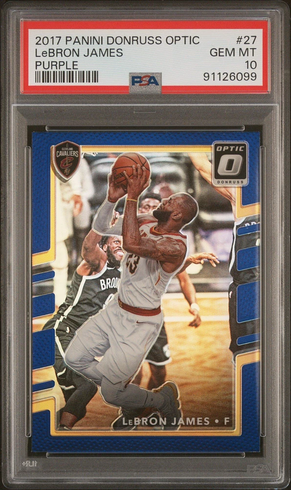 2017 Panini Donruss Optic 27 Lebron James Purple PSA 10