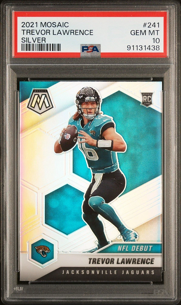 2021 Panini Mosaic 241 Trevor Lawrence Silver PSA 10