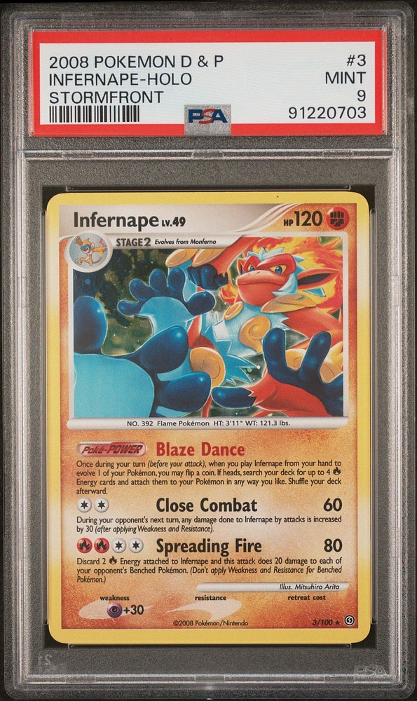 2008 Pokemon Diamond & Pearl Stormfront 3 Infernape PSA 9