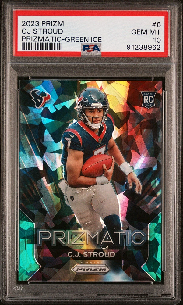 2023 Panini Prizm Prizmatic 6 Cj Stroud Green Ice PSA 10