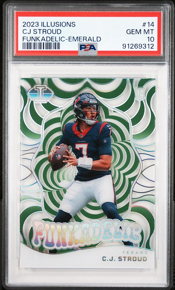2023 Panini Illusions Funkadelic 14 Cj Stroud Emerald PSA 10