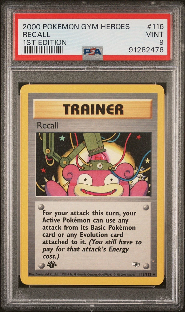 2000 Pokemon Gym Heroes 116 Recall 1st Edition PSA 9