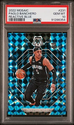 2022 Panini Mosaic 231 Paolo Banchero Reactive Blue PSA 10