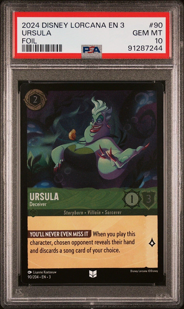 2024 Disney Lorcana En 3-into The Inklands 90 Ursula - Deceiver Foil PSA 10