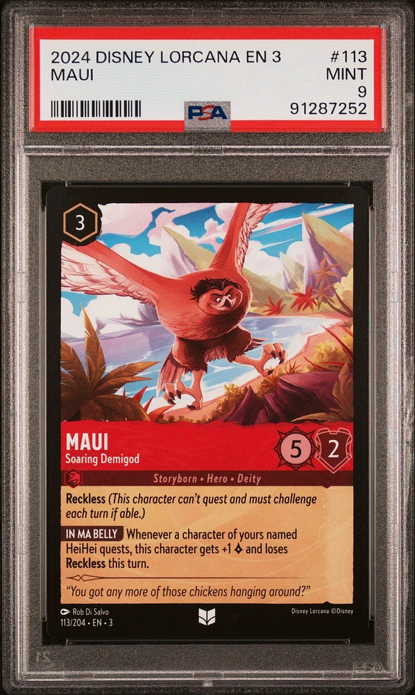 2024 Disney Lorcana En 3-into The Inklands 113 Maui - Soaring Demigod PSA 9