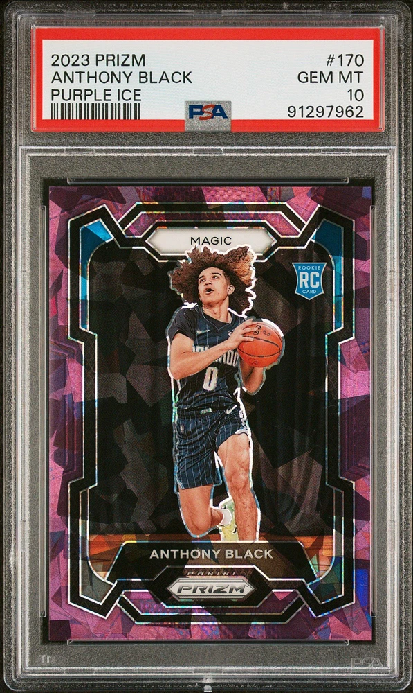2023 Panini Prizm 170 Anthony Black Purple Ice PSA 10