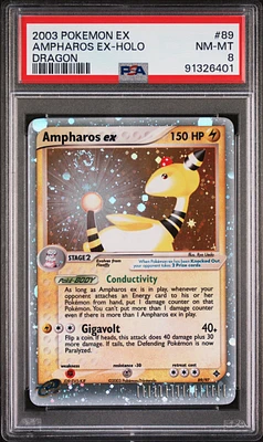 2003 Pokemon Ex Dragon 89 Ampharos Ex-holo PSA 8