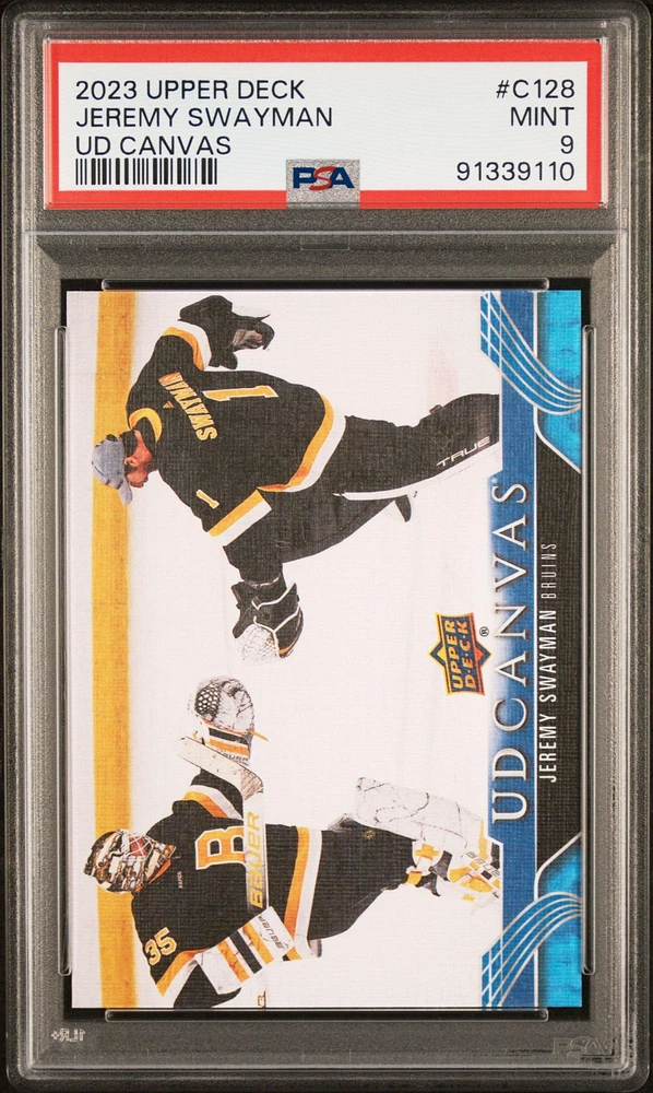 2023 Upper Deck Ud Canvas C128 Jeremy Swayman PSA 9