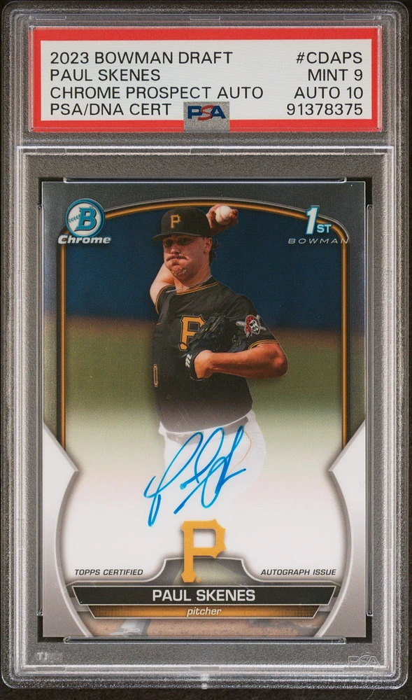 2023 Bowman Draft Chrome Prospect Autograph Cdaps Paul Skenes PSA 9