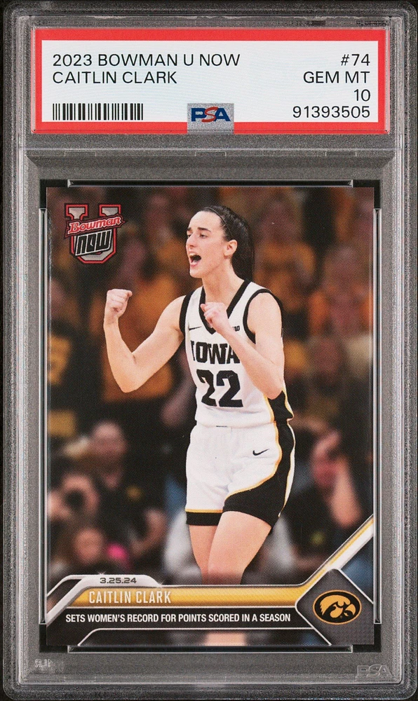 2023 Bowman U Now 74 Caitlin Clark PSA 10