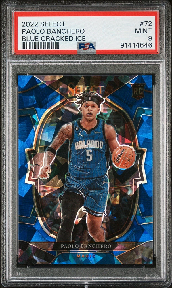 2022 Panini Select 72 Paolo Banchero Blue Cracked Ice PSA