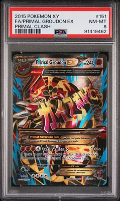 2015 Pokemon Xy Primal Clash 151 Full Art/primal Groudon Ex PSA 8