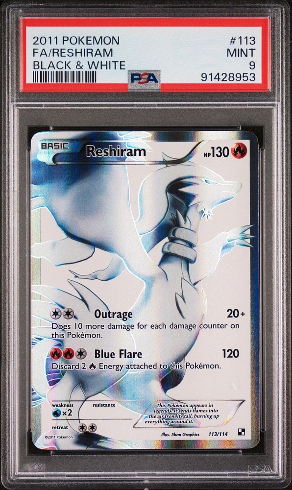 2011 Pokemon Black & White 113 Fa/reshiram PSA 9