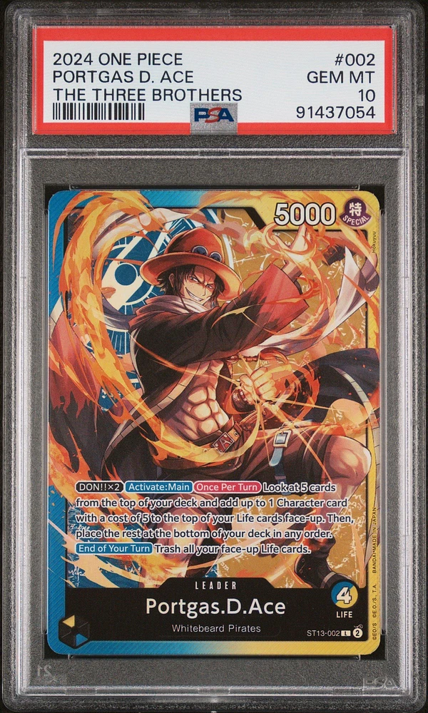 2024 One Piece Ultra Deck-the Three Brothers Portgas D. Ace PSA 10