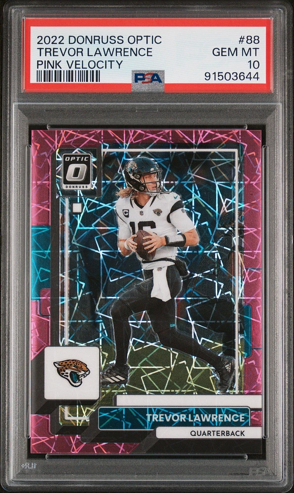 2022 Panini Donruss Optic 88 Trevor Lawrence Pink Velocity PSA 10