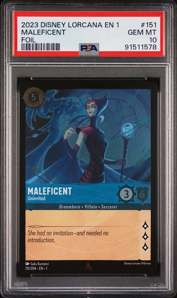2023 Disney Lorcana En 1-the First Chapter 151 Maleficent - Uninvited Foil PSA 10