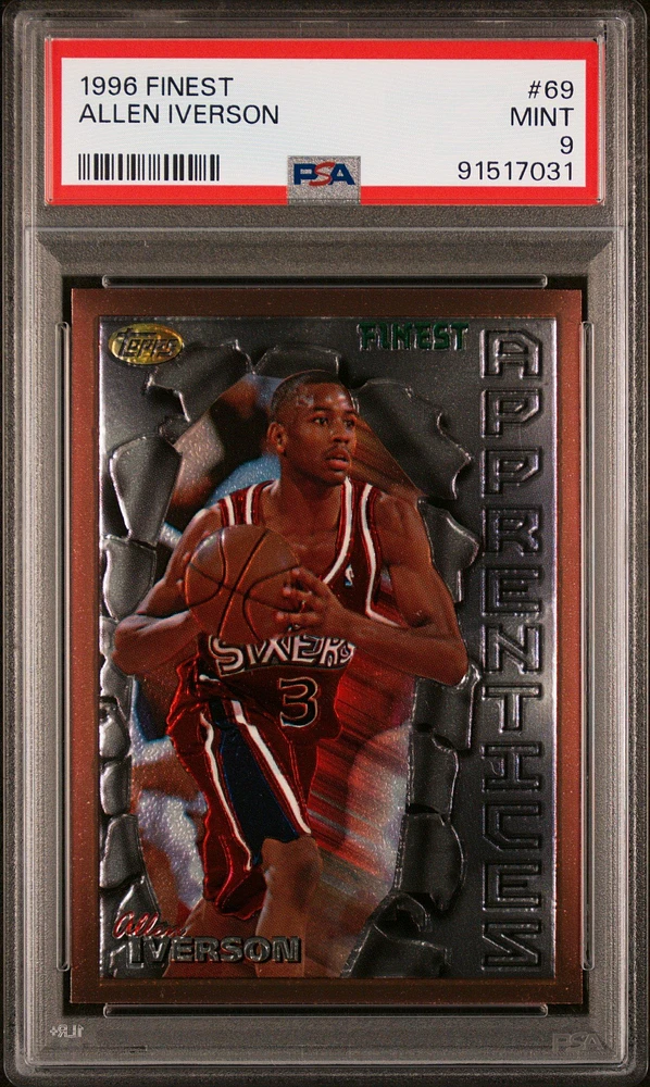 1996 Finest 69 Allen Iverson PSA 9