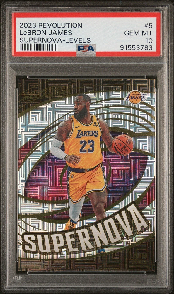 2023 Panini Revolution Supernova 5 Lebron James Levels PSA 10