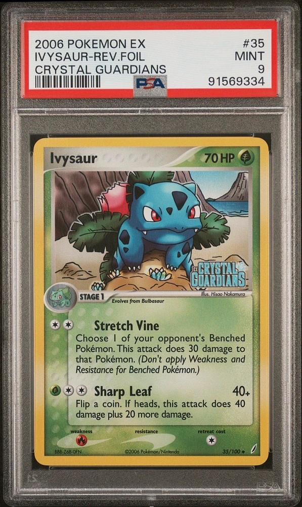 2006 Pokemon Ex Crystal Guardians 35 Ivysaur-reverse Foil PSA 9