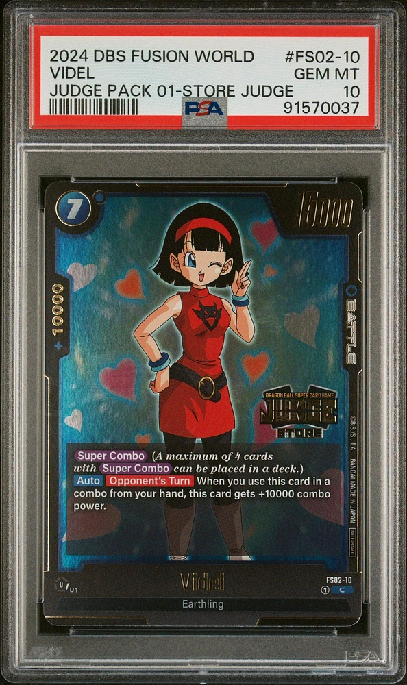 2024 Dragon Ball Super Card Game Fusion World Judge Pack 01 Store Judge Fs02-10 Videl PSA 10