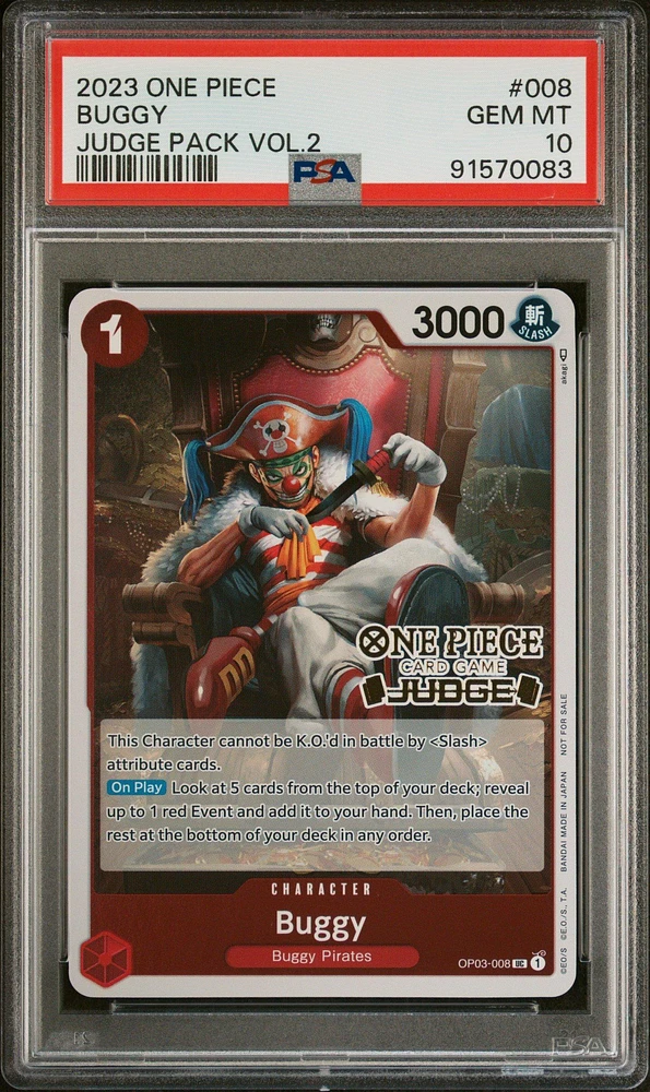 2023 One Piece Judge Pack Volume 2 008 Buggy PSA 10