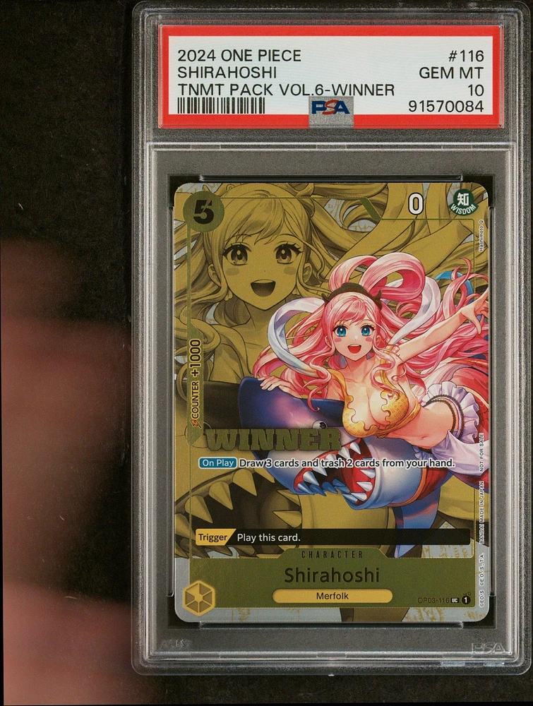 2024 One Piece Tournament Pack Vol.6 116 Shirahoshi Winner PSA 10