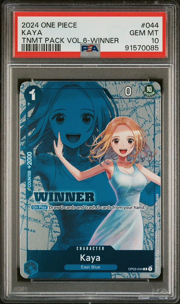 2024 One Piece Tournament Pack Vol.6 044 Kaya Winner PSA 10
