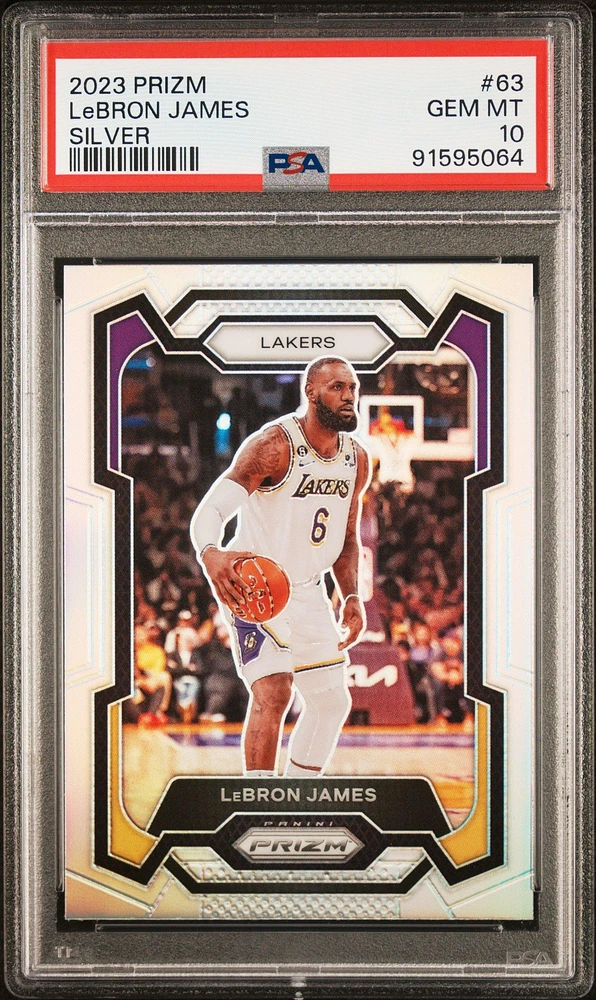 2023 Panini Prizm 63 Lebron James Silver Prizm PSA 10