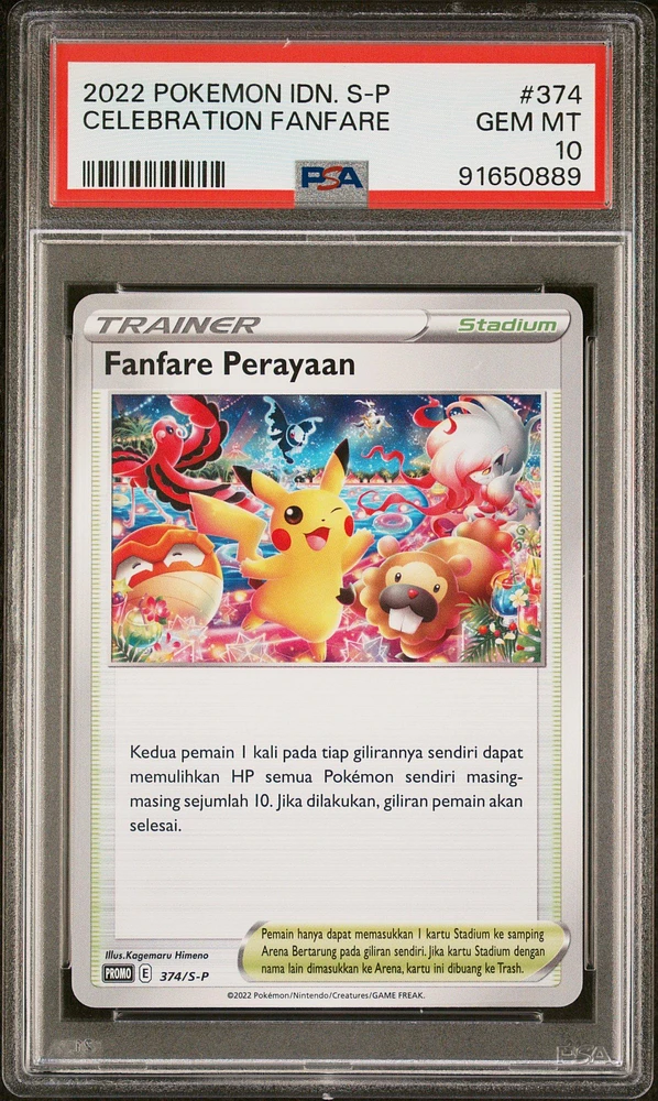 2022 Pokemon Indonesian S Promo 374 Celebration Fanfare PSA 10