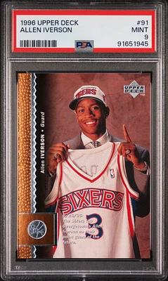 1996 Upper Deck 91 Allen Iverson PSA 9
