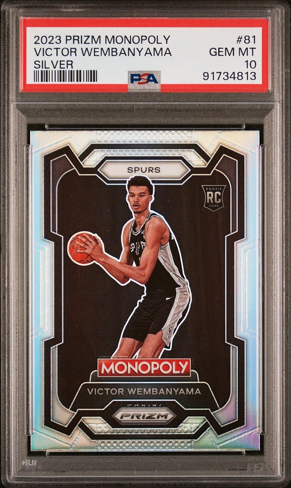 2023 Panini Prizm Monopoly 81 Victor Wembanyama Silver PSA 10