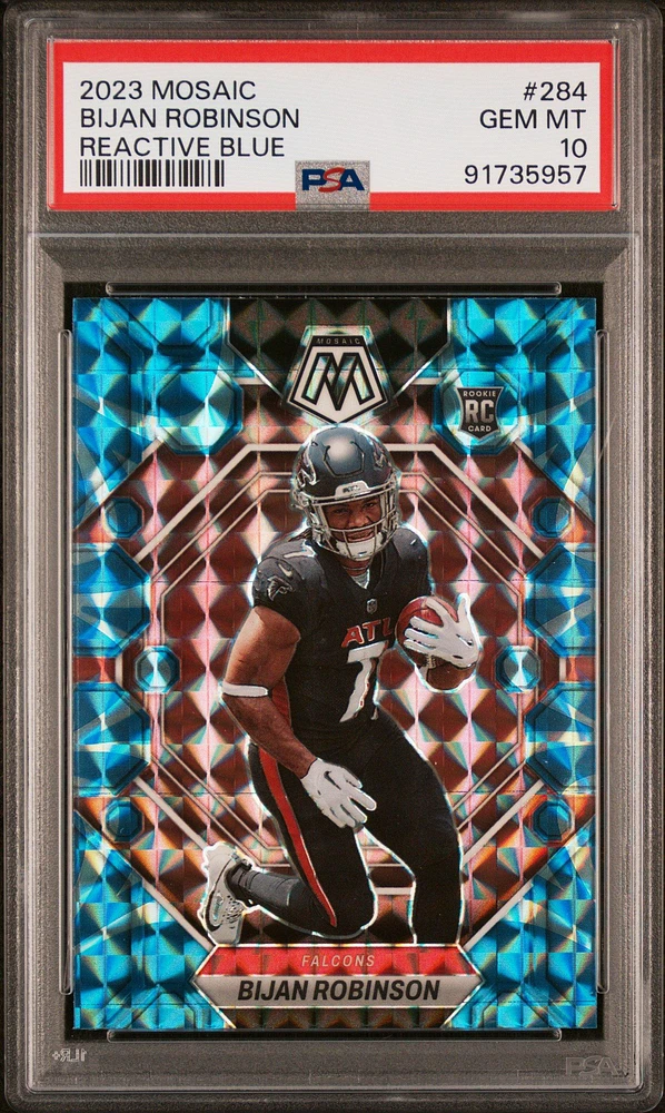 2023 Panini Mosaic 284 Bijan Robinson Reactive Blue PSA