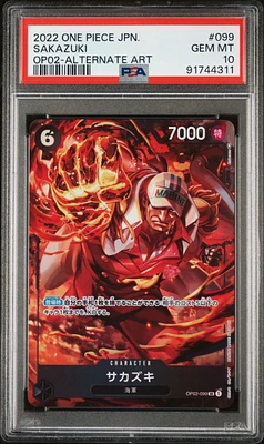 2022 One Piece Japanese Paramount War 099 Sakazuki Alternate Art PSA 10