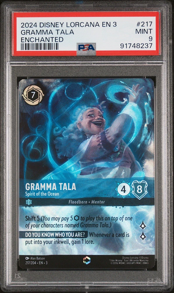 2024 Disney Lorcana En 3-into The Inklands 217 Gramma Tala PSA 9