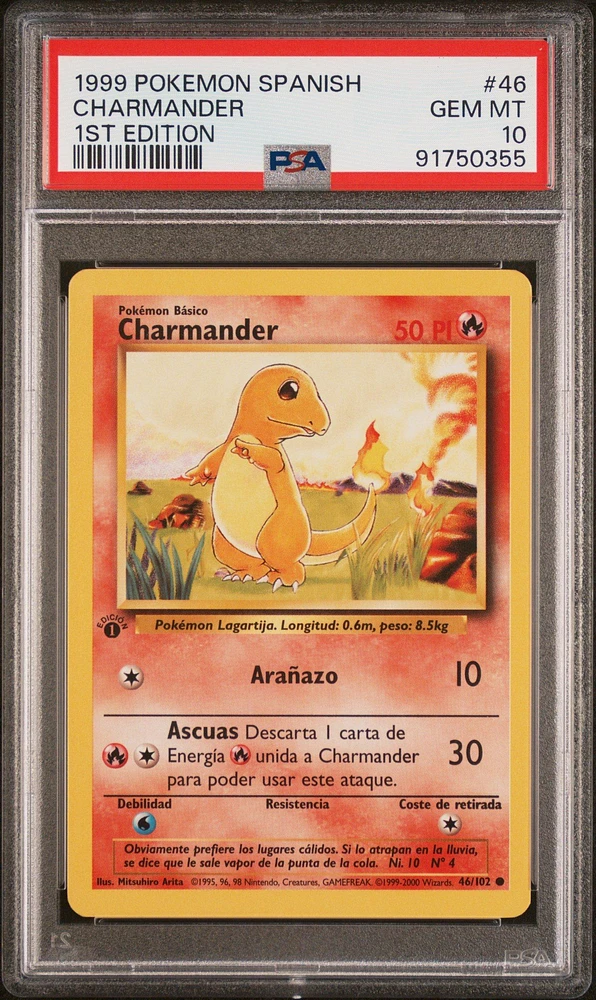1999 Pokemon Spanish 46 Charmander PSA 10