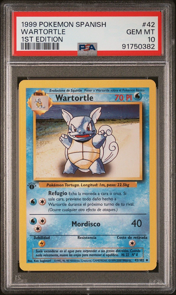 1999 Pokemon Spanish 42 Wartortle PSA 10