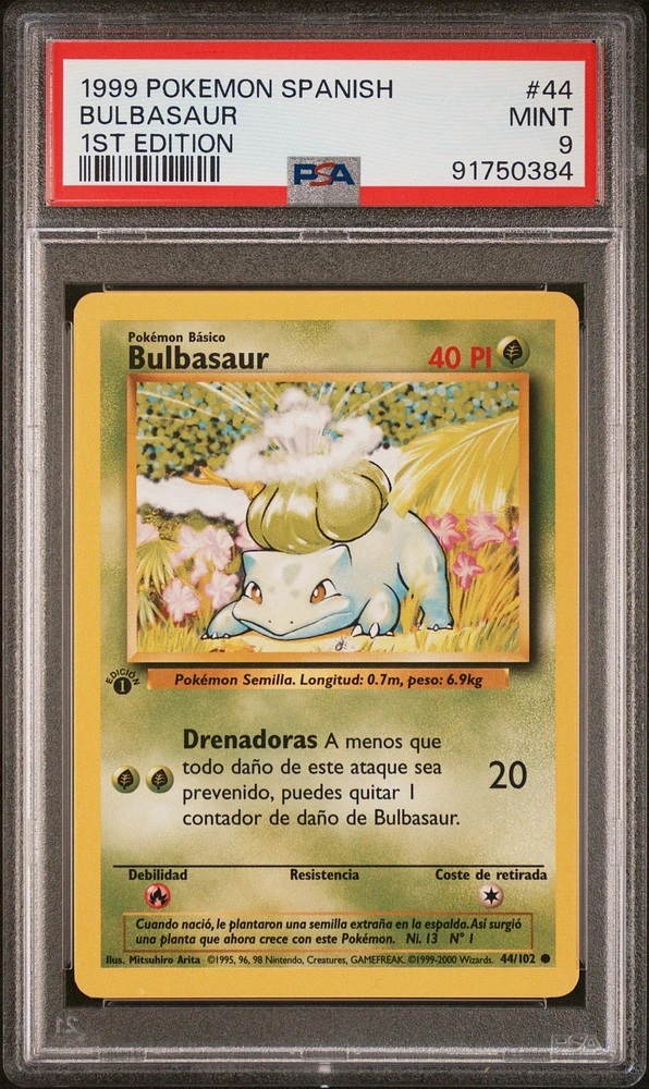 1999 Pokemon Spanish 44 Bulbasaur 1st Edition PSA 9