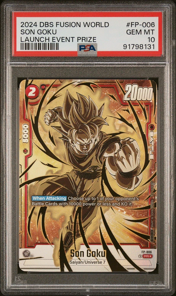 2024 Dragon Ball Super Card Game Fusion World Launch Event Prize Fp-006 Son Goku PSA 10