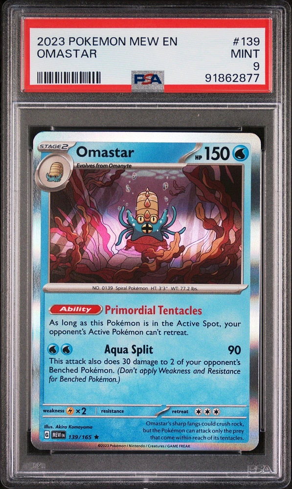 2023 Pokemon Mew En-151 139 Omastar PSA 9
