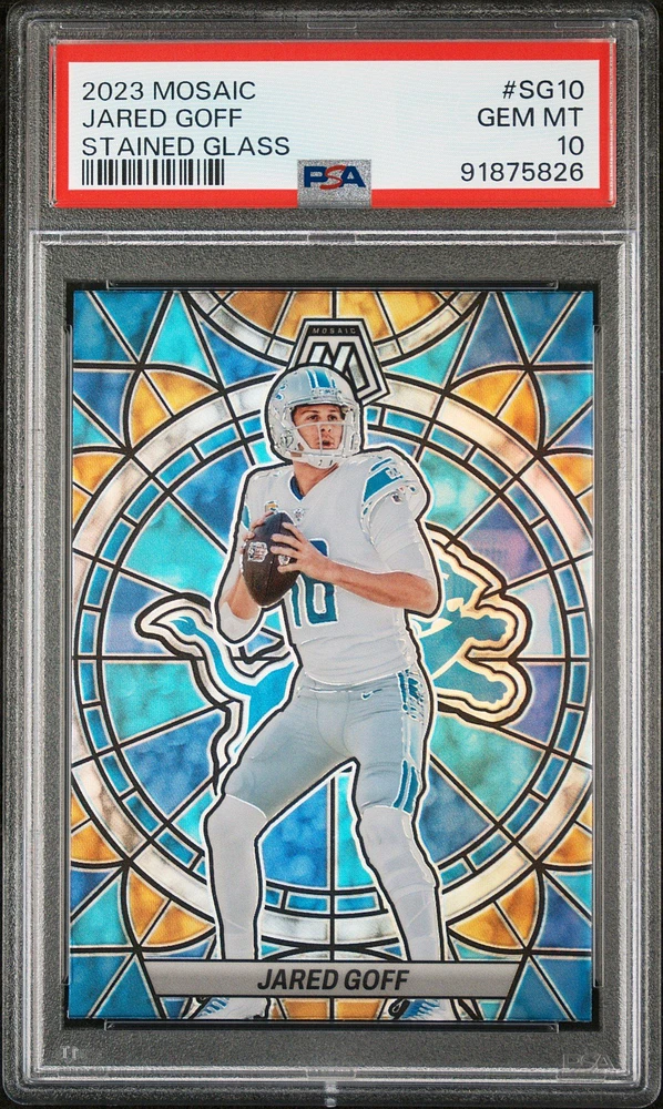 2023 Panini Mosaic Stained Glass Sg10 Jared Goff PSA 10