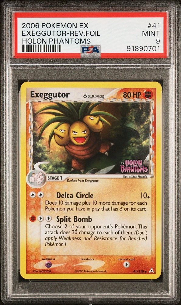 2006 Pokemon Ex Holon Phantoms 41 Exeggutor-reverse Foil PSA 9