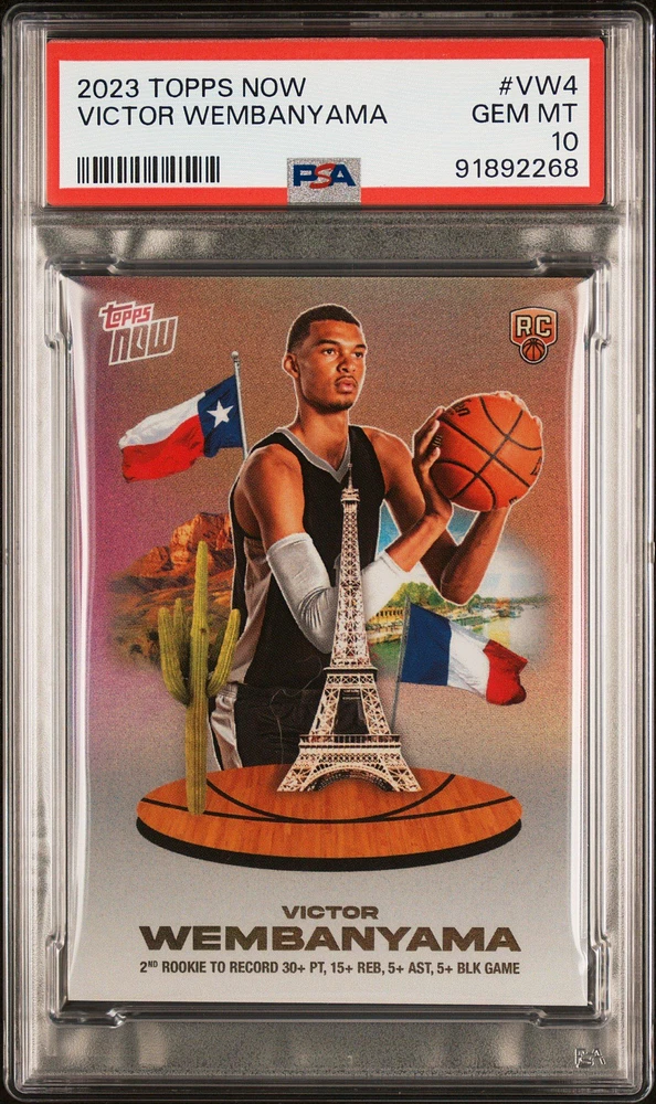 2023 Topps Now Vw4 Victor Wembanyama PSA