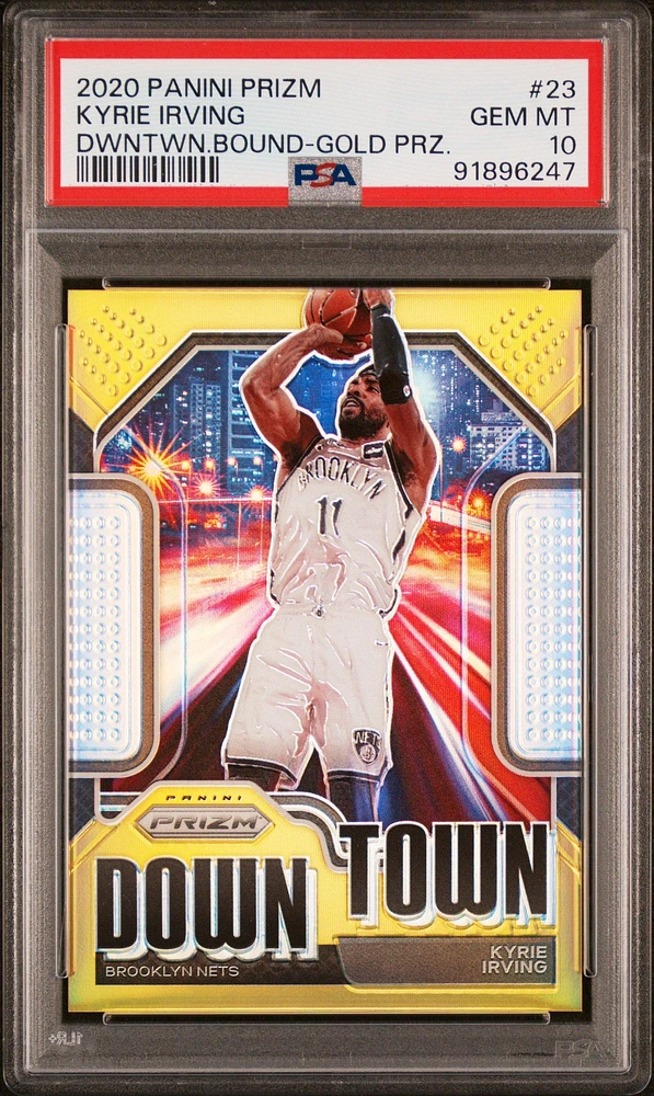2020 Panini Prizm Downtown Bound 23 Kyrie Irving Gold Prizm PSA 10