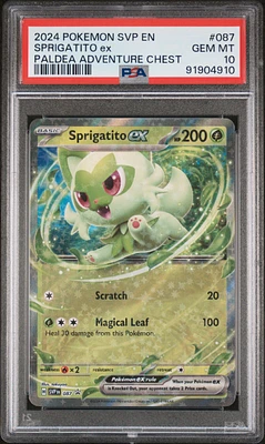 2024 Pokemon Svp En-sv Black Star Promo 087 Sprigatito Ex Paldea Adventure Chest PSA 10