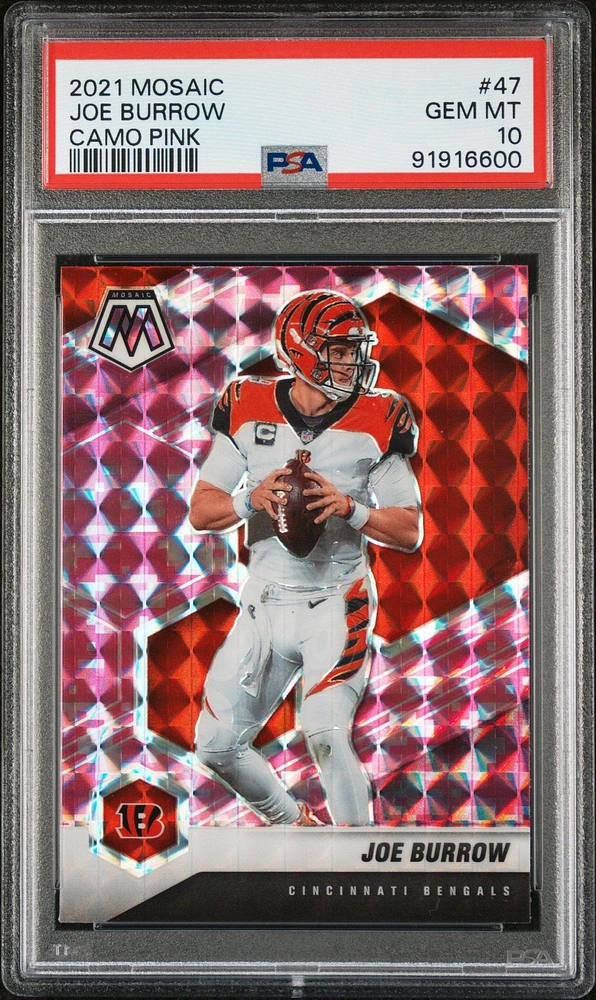 2021 Panini Mosaic 47 Joe Burrow PSA 10