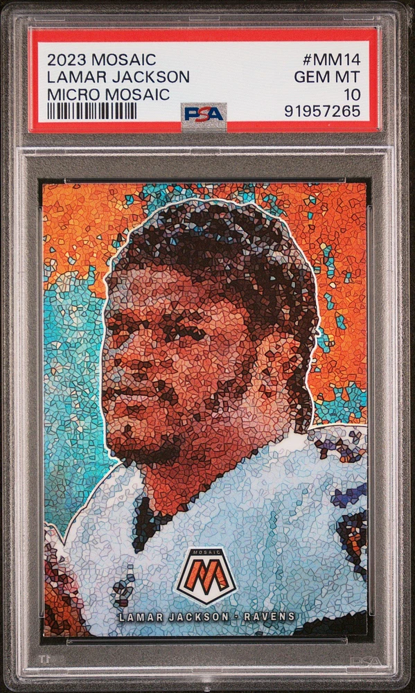 2023 Panini Mosaic Micro Mosaic Mm14 Lamar Jackson PSA 10