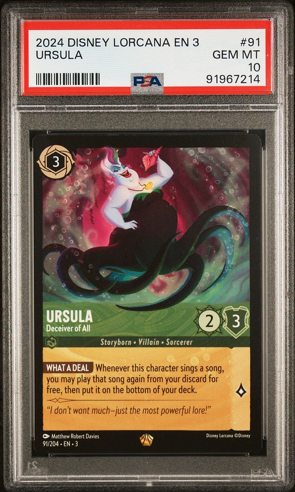 2024 Disney Lorcana En 3-into The Inklands 91 Ursula - Deceiver Of All PSA 10