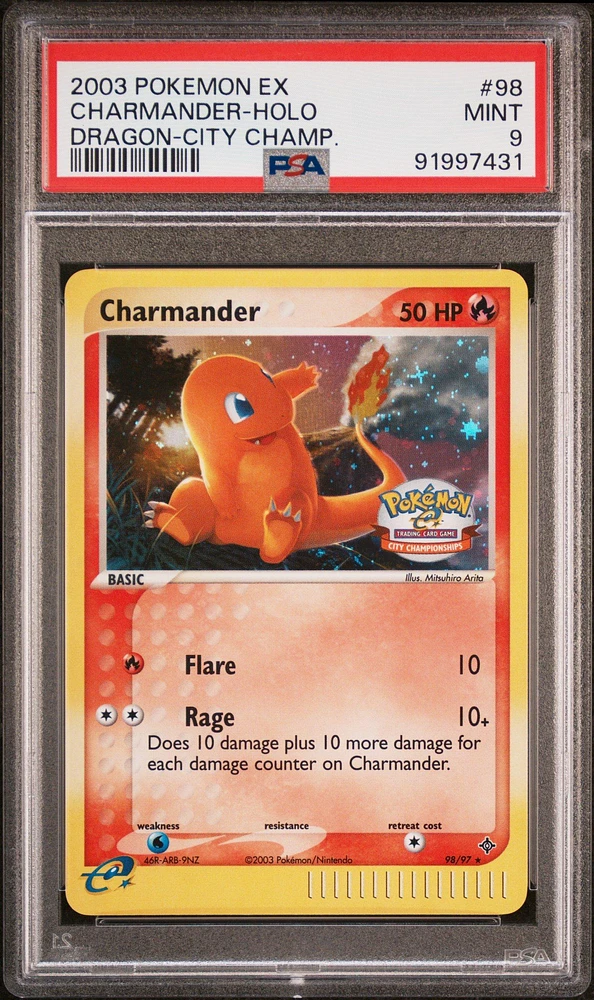 2003 Pokemon Ex Dragon 98 Charmander PSA 9