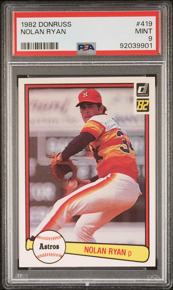 1982 Donruss 419 Nolan Ryan PSA 9