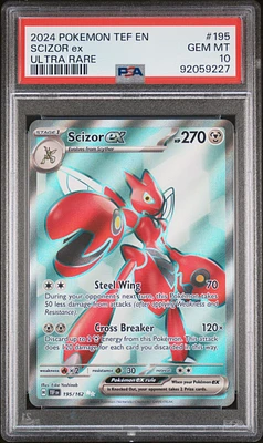 2024 Pokemon Tef En-temporal Forces 195 Scizor Ex PSA 10